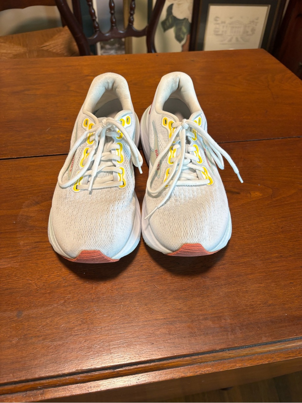 Brooks Women’s Glycerin 21 Running Shoes White/Blue Rose/Yellow Size 8.5